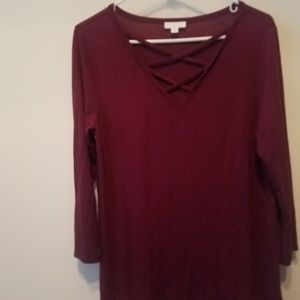 Burgundy top